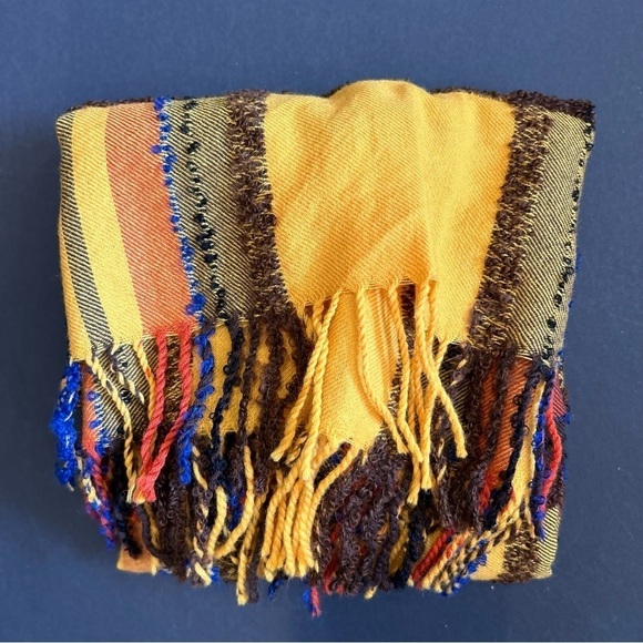 Kenzo Autumnal Textured Wool Blend Clueless Preppy, Gold, Pumpkin Orange Plaid - Picture 9 of 13